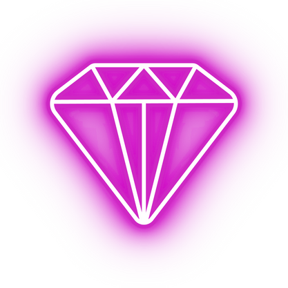 Neon pink diamond icon